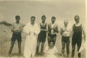 Amics a la platja del Prat - Ñondo, Canudas, Foix, Constantino, LLacer,  Banolls 19-07-1923 -