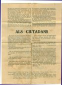 Fulla nº 7 Barcelona 18 de juliol de 1917 panflet Asablea de Parlamentaris de Catalunya